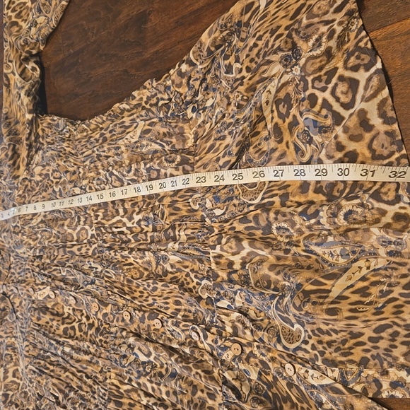 Gil's Denim & Clothing Bar Olivaceous Animal Print Button Up  Mini Dress - Picture 10 of 11